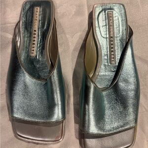 Fratelli Rossetti Shimmering Teal Mules